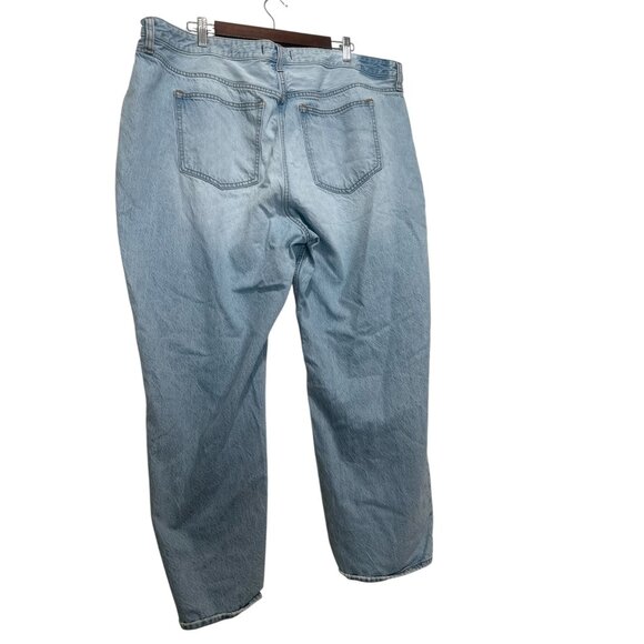 Abercrombie High Rise Loose Curvy jeans Womens 35 20 Blue Light Wash Flare Leg - Picture 12 of 14